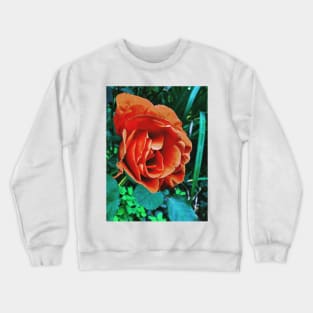 Orange Chinese Rose Crewneck Sweatshirt